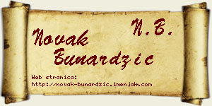 Novak Bunardžić vizit kartica